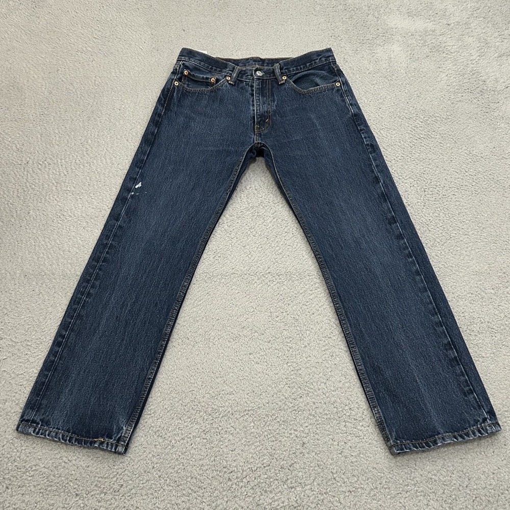 Levis Jeans Mens 32x29 Blue Denim 505 Regular Straight American Work Wear Cotton